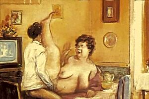 An old vintage erotic illustration unfolds a hidden sensual story