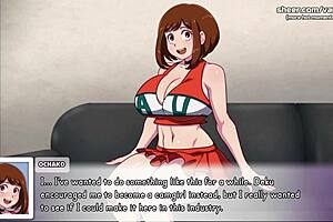 Ochako Uraraka's tight pussy and ass get fucked hard in this anime hentai game