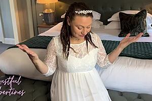 Creampie pregnant daughter-in-law right before wedding vows