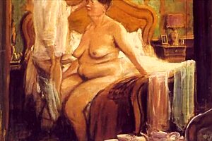 An old vintage erotic illustration unfolds a hidden sensual story