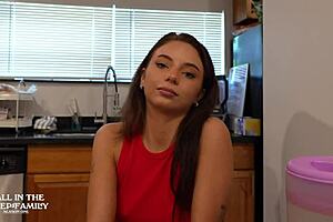 As stepdad plows stepdaughter, she begs for cum on ass