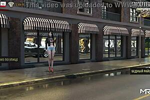 In the men's toilet, he inserts his cock into her pussy