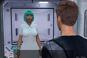 In space, the black virgin eagerly awaits her first cumshot