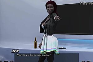 stranded in space, going down on a married black milf bride in this wild game