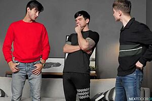 Nextdoorstudios Twink Slams Hot Couple in V-Day 3some