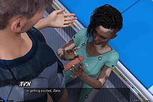 In space, the black virgin eagerly awaits her first cumshot