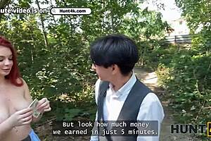 Redhead Whore Demonstrates Sex Skills Publicly Before Boyfriend