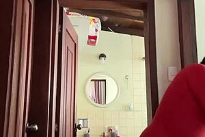 so, my cute milf neighbor's just chilling in the bathroom