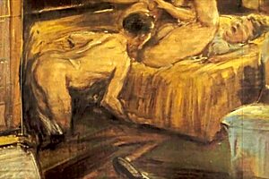 An old vintage erotic illustration unfolds a hidden sensual story