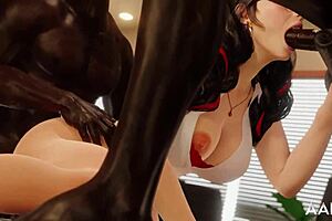 Hey, check out Bayonetta in wild 3D cartoon interracial hentai action!