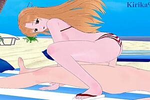 Asuna and Sinon from Sword Art Online have intense hentai sex