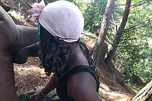 Jungle Walk Turns Into a Wild Ebony Threesome With Deep Action