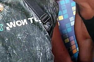 My Friend Strokes Me While I Suck His Cock on the Train