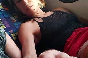 My Friend Strokes Me While I Suck His Cock on the Train