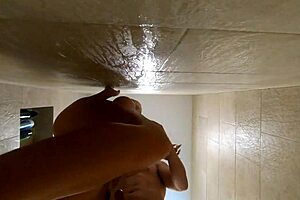 Spying on friend's wife in shower, she invites me for creampie sex 😏