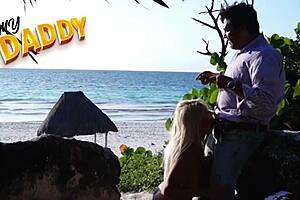 I fucked my friend's girlfriend with her big tits and ass on the beach.