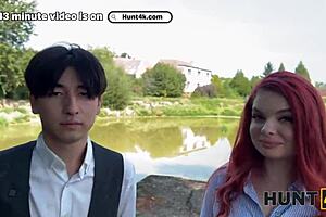 Redhead Whore Demonstrates Sex Skills Publicly Before Boyfriend