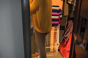 Hot Secretary in Tight Jeans Teases Big Ass with Visible Panty Line