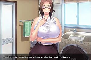 anime housewife shizuka gives blowjob in doggystyle creampie scene