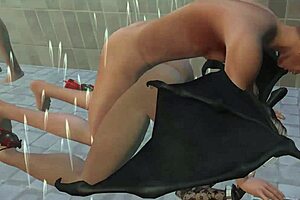 3d succubus spanks in shower