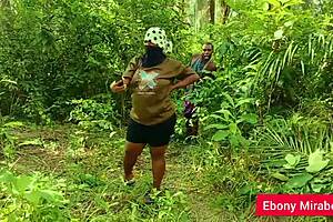 Doing research in the bush, I spot a man who snaps pictures and we end up banging in cowgirl and doggystyle