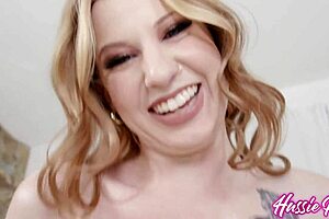 In this uncensored scene, cute pornstar Abby McCoy strips and fingers herself before squirting in doggystyle with Damion Dayski's cock