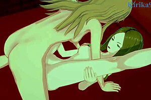 Phara, Leiur, and Kaede Kagayama in intense futanari sex.