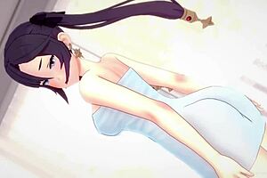 Mona drops her towel and engages in uncensored hentai sex