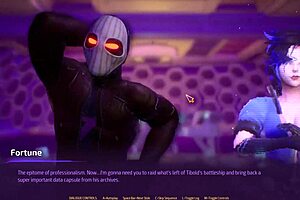 in subverse, the hot robot slut gives a blowjob in space