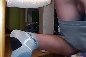 Gay teen rides dildo in yummy ass for anal fun! 😋