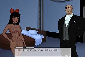 Rough leash training on asian brunette in dc comics hentai