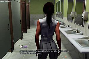 Busty slut Lara Croft deepthroats huge BBC at glory hole.