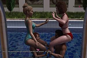 my dorm 4 - pool games with stepsis and her pals get wild