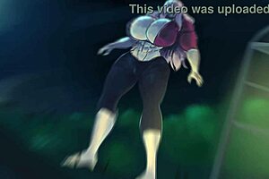 big for him lemonfont animation featuring muscular bodybuilder in anime hentai style