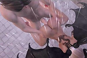 3d succubus spanks in shower