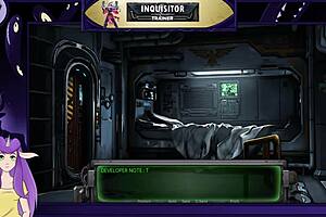 i'm training this muscular bodybuilder with dildo in warhammer 40k anime