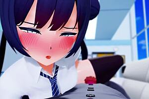 Kisaki Handjob In 3D Cartoon Anime Hentai