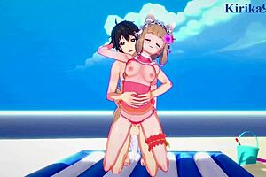 maho and karin and yuuki have intense sex... 😈