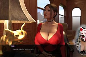 Man, I’m obsessed with this sexy secretary’s huge boobs, damn hot fox!