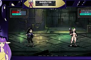 i'm training this muscular bodybuilder with dildo in warhammer 40k anime