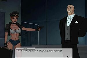 Rough leash training on asian brunette in dc comics hentai