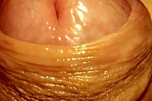 close up view of a guy jerking off in pov, so intimate