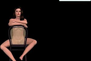 3D animated girl showcases sexy poses in various positions