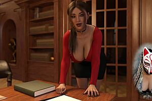 Man, I’m obsessed with this sexy secretary’s huge boobs, damn hot fox!