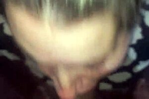 Blonde slut gives deepthroat blowjob, swallows cum in anime hentai style.