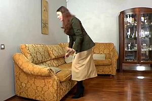 Busty Brunette Reveals Her Bush