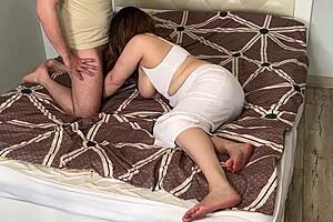 Stepsister with huge tits gets fucked in doggy by stepbrother.