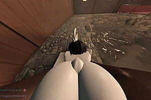 bunny girl bounces hard in rough sex getting creampied