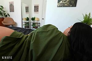 British Step-Sis Gal Ritchie Forgot Panties to Bed - Watch Her RIDE Hard!