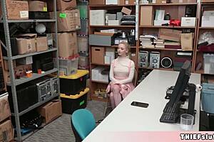 this cute assistant caught shoplifting gets punished hard.